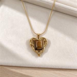 SS Gold-Plating Necklace - KN304650-SXSJ