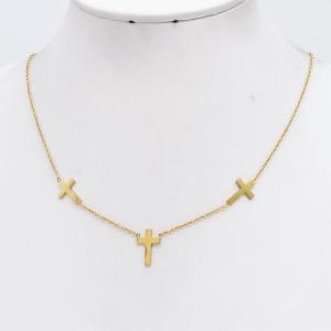 SS Gold-Plating Necklace - KN304672-CQ