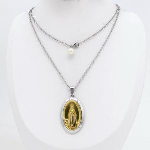 SS Gold-Plating Necklace - KN304868-QY