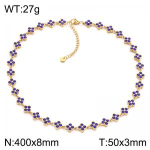 Stainless Steel Stone Necklace - KN304939-CAJY