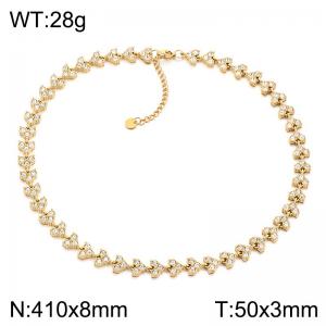 Stainless Steel Stone Necklace - KN304942-CAJY