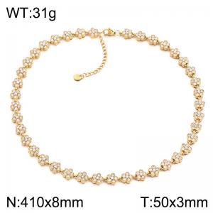 Stainless Steel Stone Necklace - KN304945-CAJY