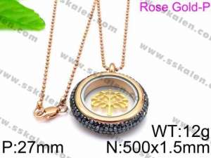 Stainless Steel Stone Necklace - KN33136-Z