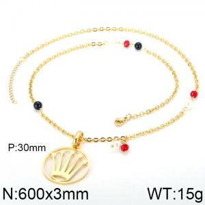 SS Gold-Plating Necklace - KN33969-K