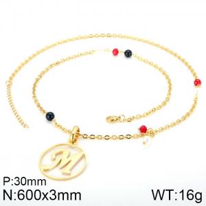 SS Gold-Plating Necklace - KN33989-K