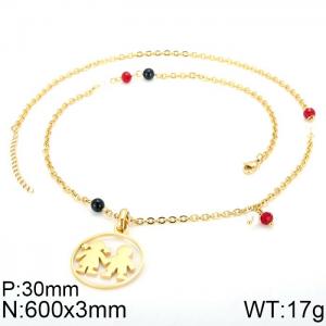 SS Gold-Plating Necklace - KN33990-K