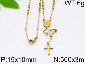 Stainless Steel Rosary Necklace - KN34362-HDJ