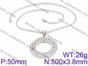 Stainless Steel Stone & Crystal Necklace - KN34635-K