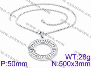 Stainless Steel Stone & Crystal Necklace - KN34636-K