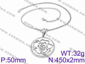 Stainless Steel Stone & Crystal Necklace - KN34656-K