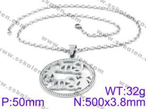 Stainless Steel Stone & Crystal Necklace - KN34714-K