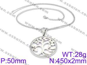 Stainless Steel Stone & Crystal Necklace - KN34727-K