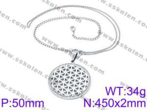 Stainless Steel Stone & Crystal Necklace - KN34771-K