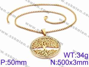 Stainless Steel Stone Necklace - KN34900-K