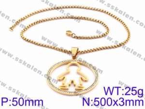 Stainless Steel Stone Necklace - KN34920-K