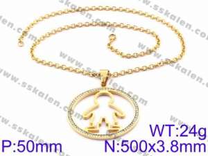 Stainless Steel Stone Necklace - KN34934-K