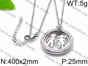 Stainless Steel Stone Necklace - KN35052-Z