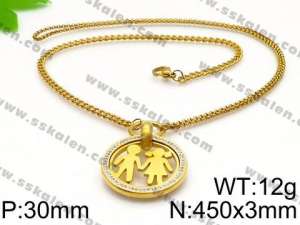 Stainless Steel Stone Necklace - KN35069-Z