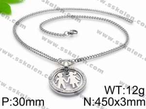 Stainless Steel Stone Necklace - KN35070-Z