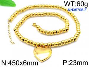 SS Gold-Plating Necklace - KN35705-Z