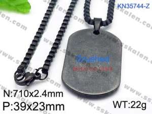 Stainless Steel Black-plating Necklace - KN35744-Z
