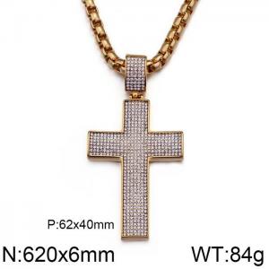 Stainless Steel Stone Necklace - KN36059-JL