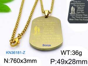 SS Gold-Plating Necklace - KN36181-Z