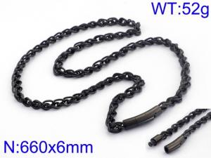 Stainless Steel Black-plating Necklace - KN37007-K
