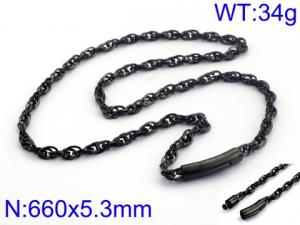 Stainless Steel Black-plating Necklace - KN37009-K