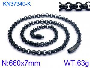 Stainless Steel Black-plating Necklace - KN37340-K