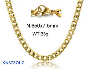SS Gold-Plating Necklace - KN37374-Z