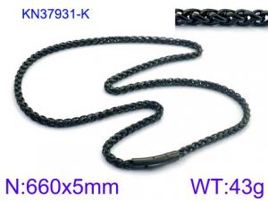 Stainless Steel Black-plating Necklace - KN37931-K