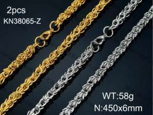 Staineless Steel Small Gold-plating Chain - KN38065-Z