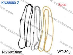 Staineless Steel Small Gold-plating Chain - KN38080-Z