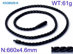 Stainless Steel Black-plating Necklace - KN38526-K