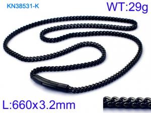 Stainless Steel Black-plating Necklace - KN38531-K