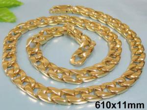 SS Gold-Plating Necklace - KN7717-D