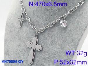 Stainless Steel Necklace - KN79895-QY