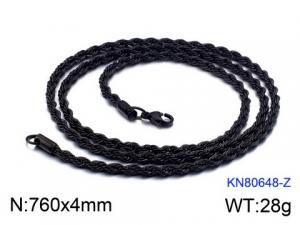 Stainless Steel Black-plating Necklace - KN80648-Z