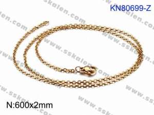 Staineless Steel Small Gold-plating Chain - KN80699-Z