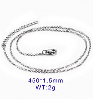 Stainless Steel O-Shape Round Necklace Small Chain - KN80709-Z