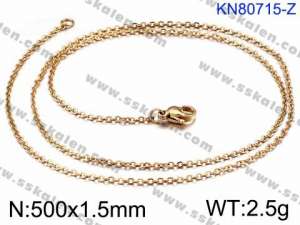 Staineless Steel Small Gold-plating Chain - KN80715-Z