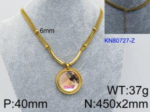 SS Gold-Plating Necklace - KN80727-Z