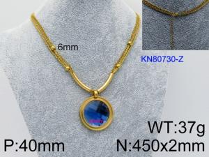 SS Gold-Plating Necklace - KN80730-Z