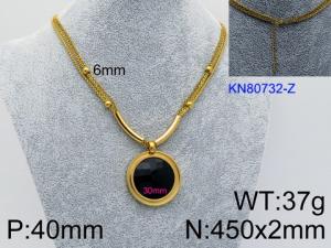 SS Gold-Plating Necklace - KN80732-Z