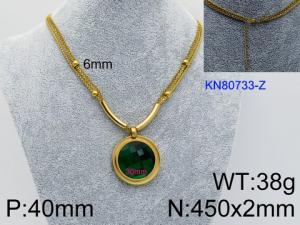 SS Gold-Plating Necklace - KN80733-Z
