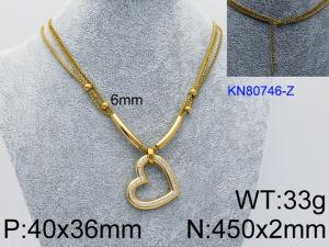SS Gold-Plating Necklace - KN80746-Z
