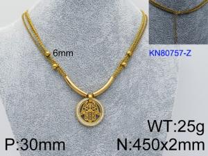 SS Gold-Plating Necklace - KN80757-Z