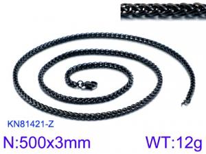 Stainless Steel Black-plating Necklace - KN81421-Z