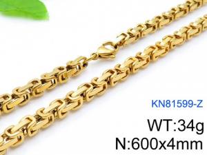 SS Gold-Plating Necklace - KN81599-Z